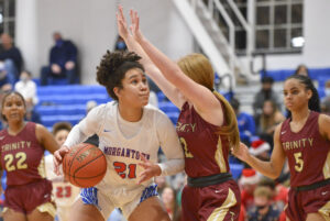 Morgantown girls' basketball team pulls away from Trinity for 66-41 win